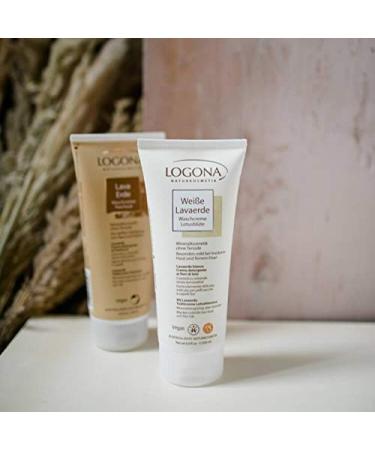 Logona Natural Cosmetics White Lava Earth Washing Cream - Vegan Hair & Body Care with Lotus Extract & Ghassoul - 200ml - Buy Online on GoSupps.com