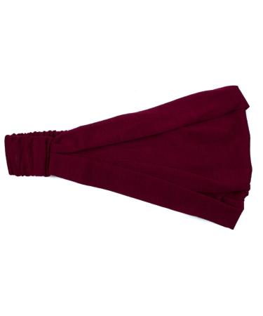 Mytoptrendz Elasticated Extra Wide Headbands Unisex Bandeau Headbans for Men Sports Hairbands Women Soft Yoga Bandana Headband (Burgundy) Spoorts