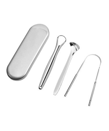 Wmool 6-part dental care set open tongue scraper U-shaped tongue scraper spoon tongue cleaning hygiene accessories improves silver