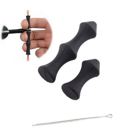 Dioche Bowstring Finger Saver, Archery Silicone Finger Guard Quickshot Guard Recurve Bow Shooting Hunting Protective Tools (2pcs) Black