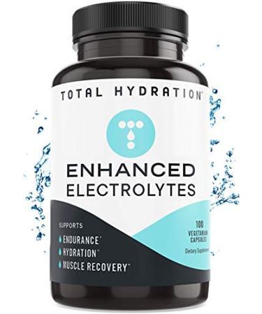 Total Hydration Electrolyte Capsules (100ct) Low Carb Natural Replacement Rehydration Salts with Magnesium, Zinc, Calcium, Sodium, Support for Keto, Electrolyte Salts