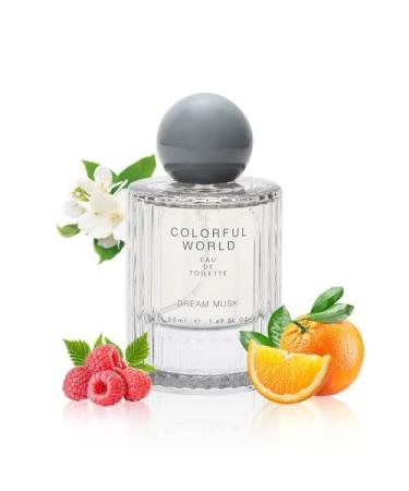 thakor craft MINI-SO Perfume for Women EDT Luxury Perfume with Long Lasting Fragrance for Everyday Wear Floral and Fruity Fresh Scent Colorful World Serie (Dream Musk) 50ML