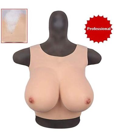 Fhuili Crossdressers Silicone Breasts - Natural Round Collar Design G Cup Fake Breasts for Transvestite Cosplay - Buy Online on GoSupps.com