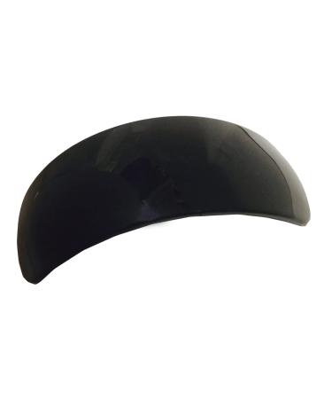 Parcelona French Curved Extra Large Glossy Black Wide Celluloid Acetate Hair Clip Barrette for Thick Hair