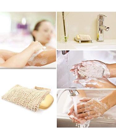 KIPETTO 15 Pieces Natural Sisal Soap Bags - Exfoliating Vegan Drawstring Bags for Shower & Bath - 14 x 9 cm - Buy Online on GoSupps.com