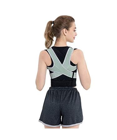Posture Corrector Adjustable Back Posture Corrector Clavicle Spine Back Shoulder Lumbar Brace Support Back Pain Relief Prevents Slouching Back Brace (Black With Grey XS) Better life Black With Grey L