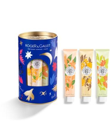 ROGER & GALLET | Hand & Nail Cream Trio Gift Set | Nourishing Hand Cream & Hand Moisturizer | Limited Edition - Orange Wood Neroli Osmanthus Flower Hand Cream Tin Trio 2 - Buy Online on GoSupps.com