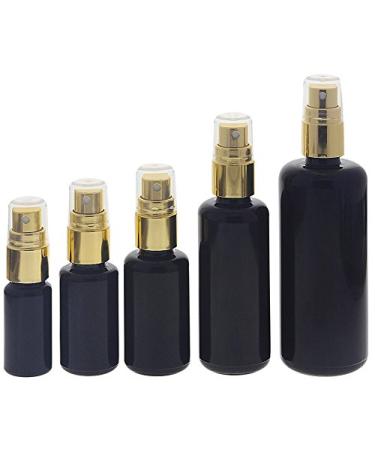 Violet Glass Spray Bottle 100ml - Miron Glass with Gold Pump Atomizer | Strong Light Protection | Kosmetex - Buy Online on GoSupps.com