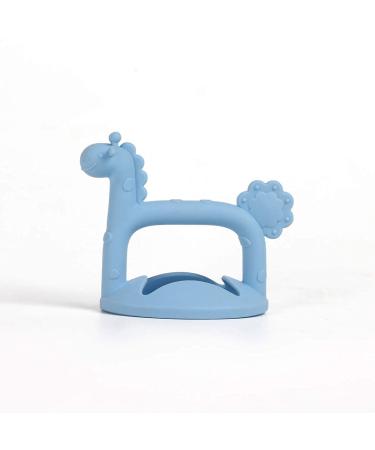 Baby Giraffe Silicone Teether - Soothing Teething Toy for Infants and Toddlers | Baby Welcome Gift (Blue) - Buy Online on GoSupps.com