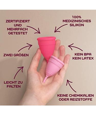 Lovu Cup | Reusable Menstrual Cup | Medical Silicone | Made in Germany | Includes Sterilization Cups & Organic Cotton Bags | Eco-Friendly & Sustainable - Buy Online on GoSupps.com