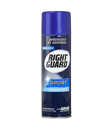 Right Guard Aerosol Sport Powder Dry Antiperspirant 6 oz (Pack of 5)