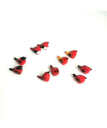 An_Shop 10pcs Artificial Animal Accessories Clay Multicolor Red Birds Packs Miniature Figurine Mini Decorative for DIY Ornament Craft DIY Dollhouse