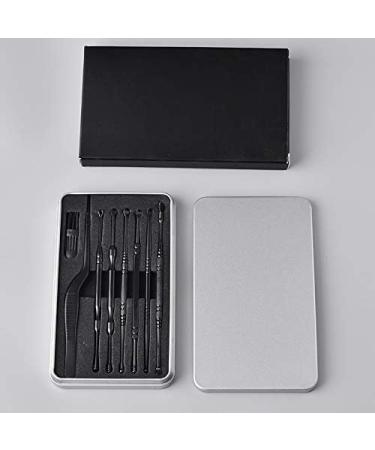 ISTOVO Black 7Pcs Stainless Steel Ear Pick Spoon Ear Wax Cleaner Health Curette Ear Earwax Remover Cleaning Selection Tools - Buy Online on GoSupps.com