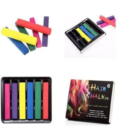 Kids Hair Chalks: Temporary Bright Coloured Dye for Girls - 12 Count Salon Kit for Birthday, Easter & Cosplay - Buy Online on GoSupps.com