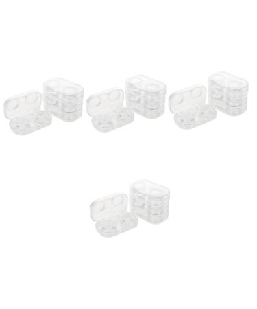 Healvian pack with 16 pieces of contact lens container mini contact lens holder case clean case clear stand storage container clear container storage p.s travel accompanying box simple