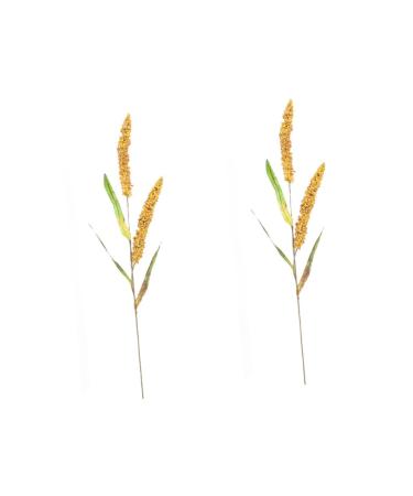 MAGICLULU 2pcs Simulated Ears of Corn Decoration for Home Artificial Wheat Stalks Wheat Ears Dried Flowers Faux Plants Fake Plant Decor Fake Ear of Wheat Pu Manual Fake Grass Goldenx2pcs 12X75CMx2pcs