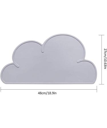 2 PCS Kids Silicone Cloud Placemats - Non Slip & Heat Resistant Tablemats for Baby Feeding - Grey - Buy Online on GoSupps.com