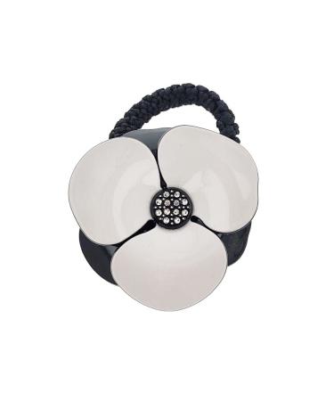 Araban Scrunchie Flower Black White