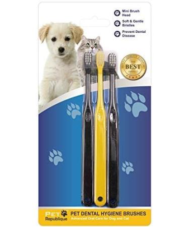 PET Republique Mini Toothbrush Set for Cats & Dogs - 6-Piece Kit for Kittens Puppies & Small Breeds - Buy Online on GoSupps.com