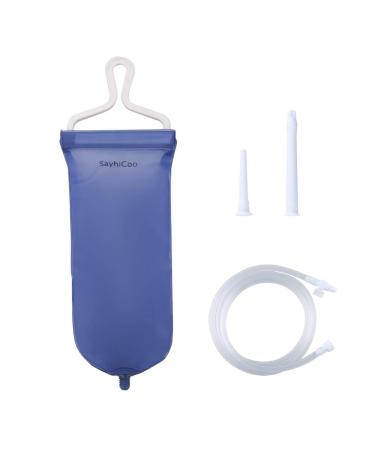 Enema Bag Colon Cleanse Kit - Reusable Colonic Kit 2 Quart Enema Irrigator Shower for Coffee and Water Colon Cleansing Douche for Men Women Blue