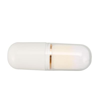 Telescopic Makeup Brush Portable Mini Blush Brush with Soft and Lightweight Bristles with Lid for Travel (White)