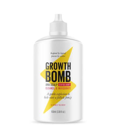Growth Bomb AHA Scalp Exfoliant 100ml- help clarify the scalp. Silicone-free. Yerba Mat . Aloe Vera. Natural Ingredients.