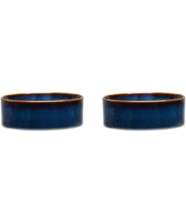 Scruffs Ceramic Heavy Duty Reactive Glaze Pet Bowls - 2pc Set - Midnight Blue - 15cm - Buy Online on GoSupps.com