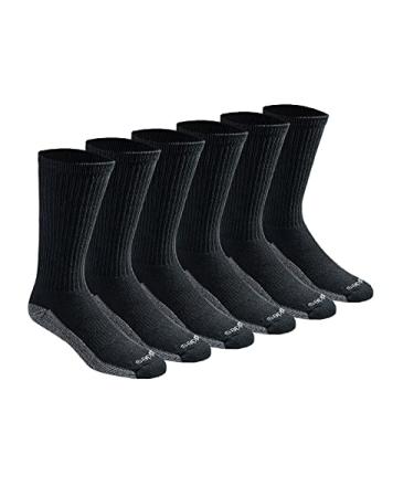 Dickies Men's Dri-tech Moisture Control Crew Socks Multipack Shoe Size: 6-12 Black (6 Pairs)