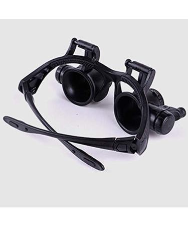 Head-Mounted Magnifier 10X 15X 20X 25X Double Eye Glasses Loupe Wearing Glasses with LED Light for Watch Repair Jeweler Good Times - Buy Online on GoSupps.com