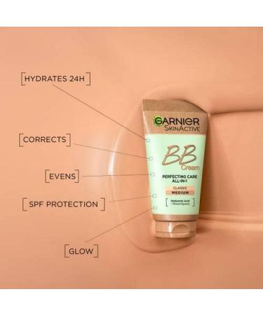 Garnier Skin Naturals Classic Hyaluronic Aloe All-in-1 BB Medium Cream 50ml - Skin Perfecting BB Cream - Buy Online on GoSupps.com