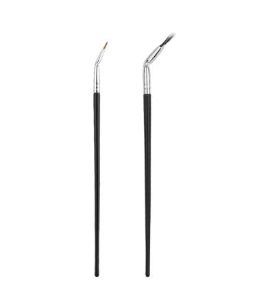 Fan-Shaped Eyelash Brush | Bent Eyeliner Brushes with 120 -Angle Designed Portable Makeup Tools for Distinct Lashes and One-Stroke Outline Eyeliners Uaxiu