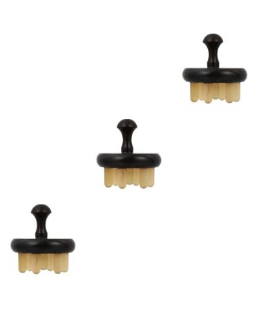 Beaupretty 3 StK massage device Head massage Hand massager body brush electrical foot massage devices massage brush back brush body scraps seven stars massage comb purple sandalwood 6x6cmx3pcs blackx3st