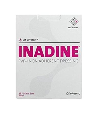 Inadine Non Adherant Dressings | Water Resistant | Infection Preventing | 5x5cm 5x5 cm (Pack of 1)