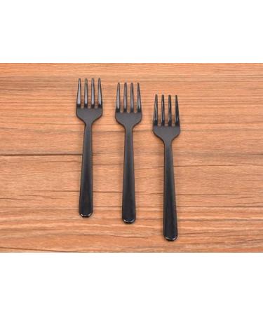 100 Pcs Black Plastic Forks Bulk 4.5 inch Length Sturdy and Durable Disposable Forks for Party Picnic Barbecue Restaurant Dinner Dessert - Buy Online on GoSupps.com