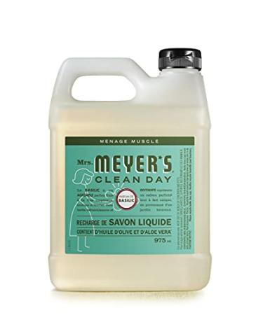 Mrs. Meyer's Clean Day Basil Liquid Hand Soap Refill - Cruelty Free Biodegradable & Essential Oils 975ml | Eco-Friendly Hand Wash - Buy Online on GoSupps.com