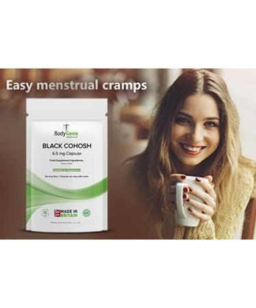 Bodygenix Black Cohosh Supplement Capsules - Mood & Nerve Support for Pre-Menstruation & Menopause - 6.5mg (240 caps) - Buy Online on GoSupps.com