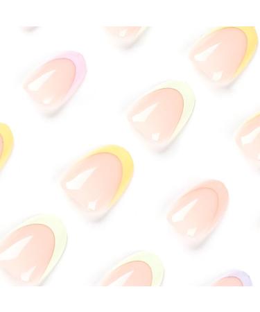 Mouyouglow Press On Nails - Almond Nude French Full Cover Art Nails | Acrylic Fake Nails with Glue | Multiple Colors B22 - Buy Online on GoSupps.com