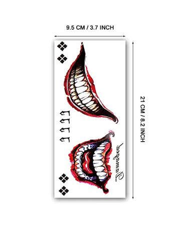 Halloween Tattoos for Costume: 6 Sheets Full Body Arm Temporary Funny Mouth Fake Tattoos for Men Women Kids - Perfect for Cosplay, Accessories, and Parties - 3.7'' x 8.2'' - QUN6D - Buy Online on GoSupps.com