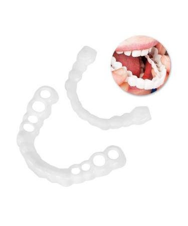 Muyey 2st / Set Upper and lower silicone fake teeth false tooth cover white bit oral care teeth whitening dental oral care plastic tooth coverage