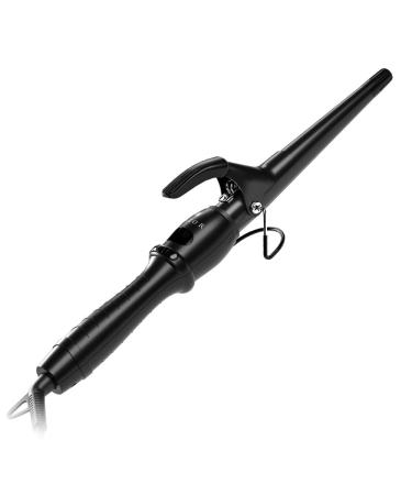 Wazor Ceramic 1-1/2" Tapered Hair Curler with Short Clip Fast Heat-up 9 Temp Setting Curling Wand for Long Lasting Curls or Waves Auto Shut Off LED Display and 2 Hair Clips