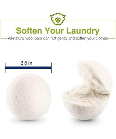 AUMA 6 Pack Wool Dryer Balls Organic XL Premium Reusable Natural Fabric Softener & 100% Organic for Laundry Dryer Sheets New Zealand Wool Better Alternative to Plastic Balls and Liquid Softener - Buy Online on GoSupps.com