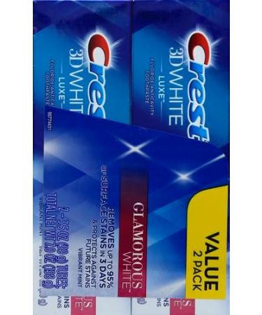 Crest Twin Pack 3D White Luxe Glamorous White Toothpaste - 3.5 oz 2 Pack | International Shipping Available - Buy Online on GoSupps.com