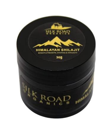 SILK ROAD ORGANICS Pure Himalayan Shilajit (30 gm) Resin with Fulvic Acid and 84+ Trace Minerals for Metabolism Immune System Support Energy & Focus with Measuring Spoon