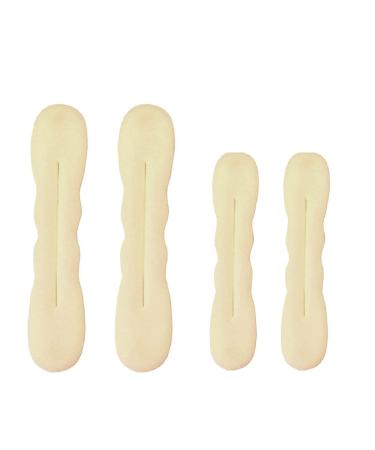 Cuhza 4 pieces magical hair knot hair bun maker upgraded hair holder sponge clips hair styling donut bun hair twist curly wraps donut tools 2 large and 2 small (beige)) - Buy Online on GoSupps.com
