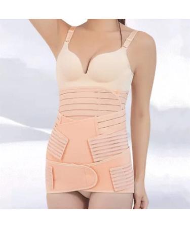 BIONICORE 3-in-1 Postpartum Belly Band Wrap - Abdominal Binder Support Belt for Pregnancy Recovery - C Section Body Shaper in Pink (Size L) - Buy Online on GoSupps.com