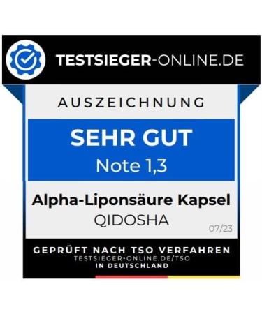 Buy QIDOSHA R-Alpha-Lipoic Acid Capsules - High Dose Test Winner 07/23 Enhanced Bioavailability with Na-R-Lipoat & Piperin - 180 Capsules - Buy Online on GoSupps.com