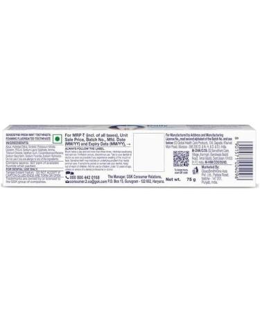 Buy Sensodyne Fresh Mint Toothpaste for Sensitive Teeth 75g with Soft Toothbrush - International Shipping Available - Buy Online on GoSupps.com