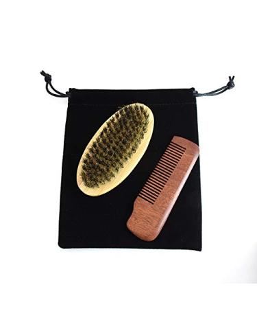 RIYAN Beard Brush & Mustache Comb Set | Men's Facial Care Grooming Gift | Premium Bristle & Shaving Brush Set - Buy Online on GoSupps.com