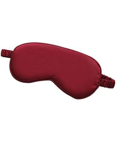 Mulberry Silk Sleep Eye Mask Blindfold with Elastic Strap Soft Eye Cover Eyeshade for Night Sleeping Red Red One Size
