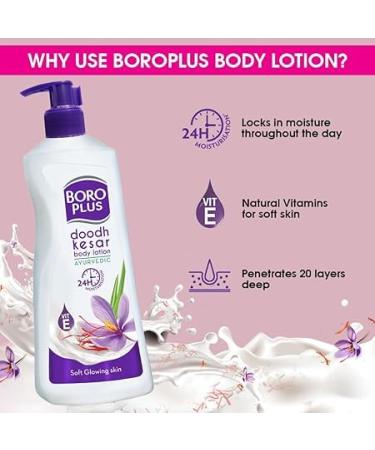 Bo_rop_lus Body Lotion - 24Hrs Moisturisation | 100% Ayurvedic | Vitamin E | Dhoodh Badam & Kesar | 400Ml - Ideal for Dry & Normal Skin - Buy Online on GoSupps.com